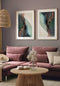 Green Paint Real Rose Gold Set Of 2 Posters 50x70cm